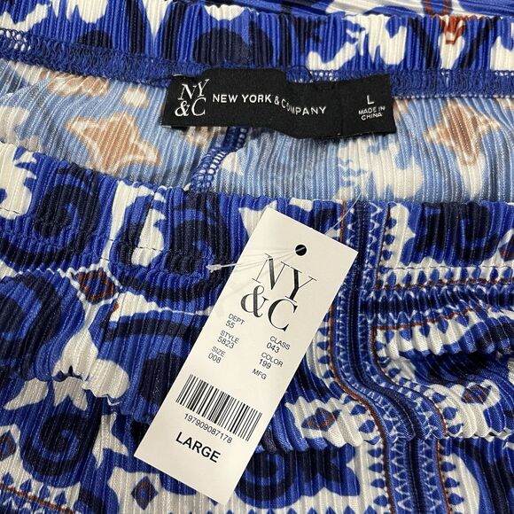 NWT New York & Company Wide Leg Flowy Printed Palazzo Pants Boho Size Large - Picture 5 of 5